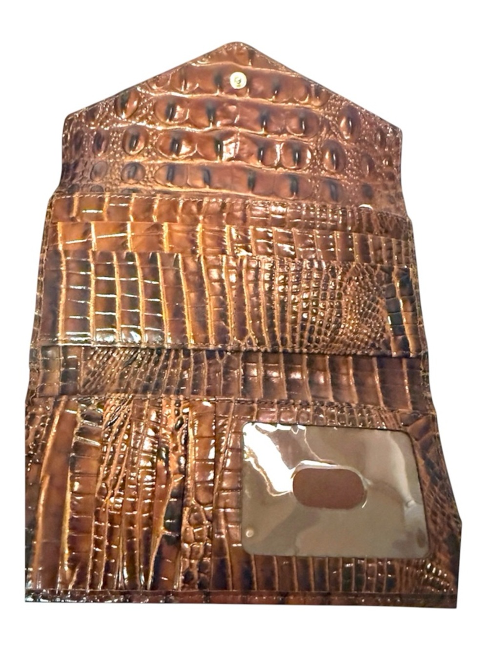 Croc-Embossed Brahmin Veronica Envelope Wallet. Like New! - Picture 3 of 3